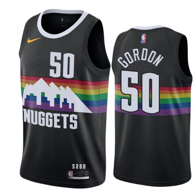 Men's Denver Nuggets #50 Aaron Gordon Black City Edition Stitched Basketball Jersey Men's Denver Nuggets #50 Aaron Gordon Black City Edition Stitched Basketball Jersey